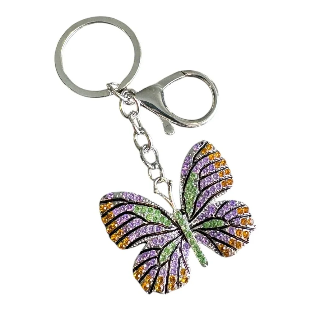 Women's Butterfly Rhinestone Key Chain Finder Multicolor 4